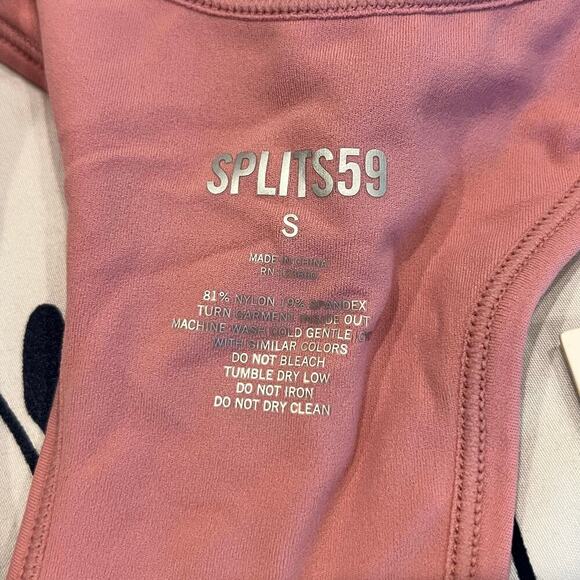 Splits59 Airweight Racerback Sports Bra with Ruching Dusty Rose Size Small NWT - Picture 12 of 12